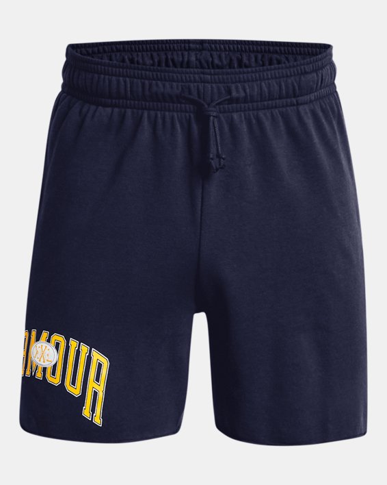 Men's UA Rival Terry 6" Shorts in Blue image number 4